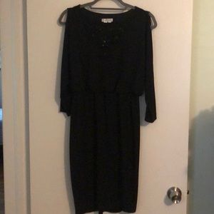 Black Dress with Keyhole Sleeves